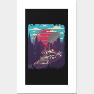 WARNING I MAY SPONTANEOUSLY START TALKING ABOUT TRAINS - STEAM ENGINE - VINTAGE TRAIN Posters and Art